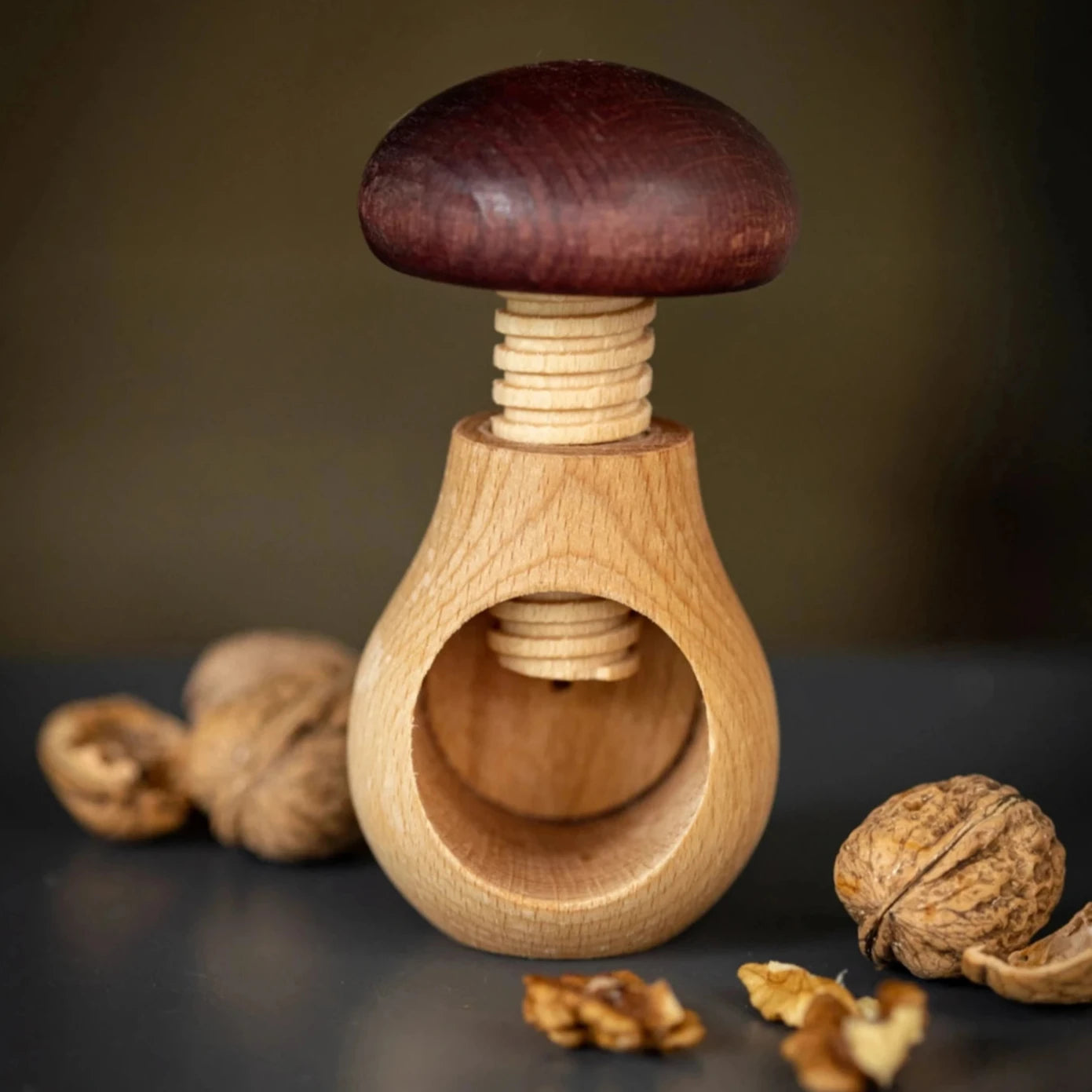 Wooden Mushroom Nutcracker