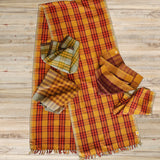 Waffle Plaid Table Runner, Naranja