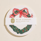 Holiday Wreath Coasters, Set of Four