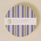 Squiggle Stripes Coasters, Set of Four