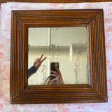 Vintage Square Wooden Channeled Mirror