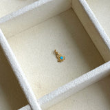 Vintage 18k Gold Charm with Blue Stone