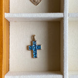 Vintage 9ct Gold Topaz Cross Charm