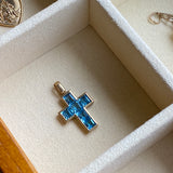 Vintage 9ct Gold Topaz Cross Charm