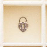 Vintage Sterling Silver Puffy Heart Padlock Charm