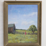 Vintage Pasture Oil Painting, Signed