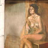 Vintage 19th Century Nude, Oil on Board