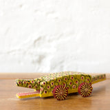 Vintage Wooden Hand Painted Snapping Alligator Toy