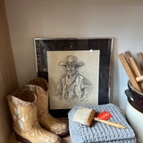 Vintage Max Ashburn Cowboy Charcoal, Framed