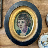 Vintage Small Oval Frame with Female Portrait