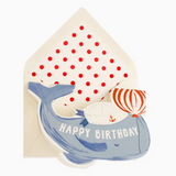 Big Whale Shaped Happy Birthday Greeting Card