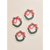 Holiday Wreath Coasters, Set of Four