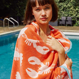 Lobster Bath and Beach Towel, Organic Cotton