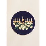 Hanukkah Floral Menorah Coasters , Set of Four